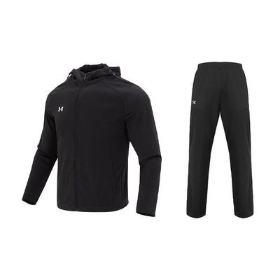 Solid Color Hooded Jacket And Long Pants Casual Sports Set Men Sets Black 23600303-001+21500737-001