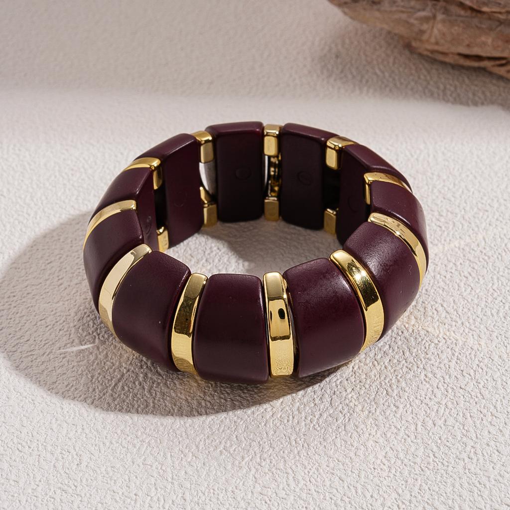 Exaggerated personalized acrylic oval elastic rope splicing bracelet ethnic style jewelry