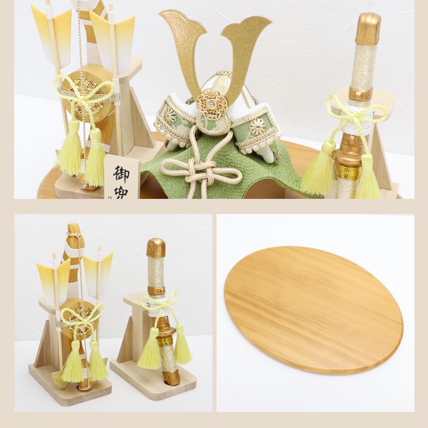 Osaka Choseido Satsuki Doll Compact Mini Crepe Name Engraved Wooden Tag Bonus Helmet Decoration Fuga Helmet Bowtachi Set (Sent Separately)