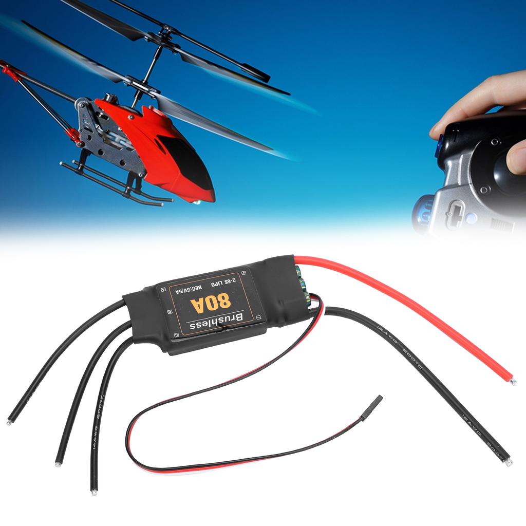 80A Brushless ESC Electronic Speed Controller Accessory for RC Airplane Aircraft Helicopter80A
