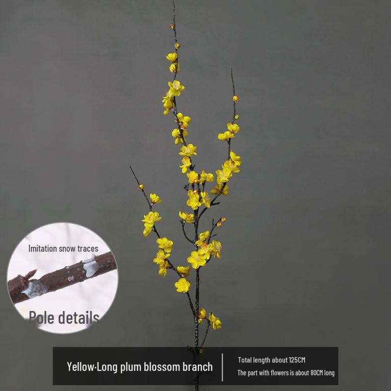 Artificial Plum & Peach Blossom Bonsai: Winter Sweet Flower Decor for Living Room or Study