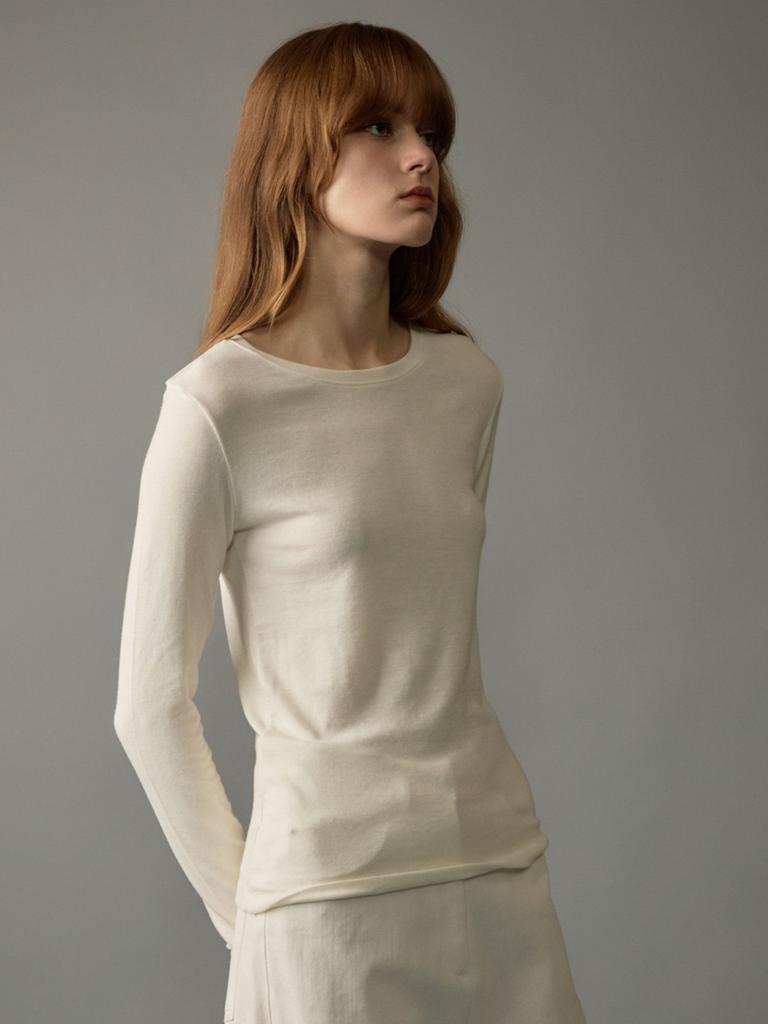 Nowood Wool Tencel Round Tee (Ivory)