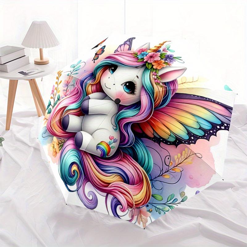 1pc Unicorn Idea Automatic Opening and Closing Umbrella - Small Umbrella Suitable for Various Occasions, Portable 3-Fold Small Umbrella for