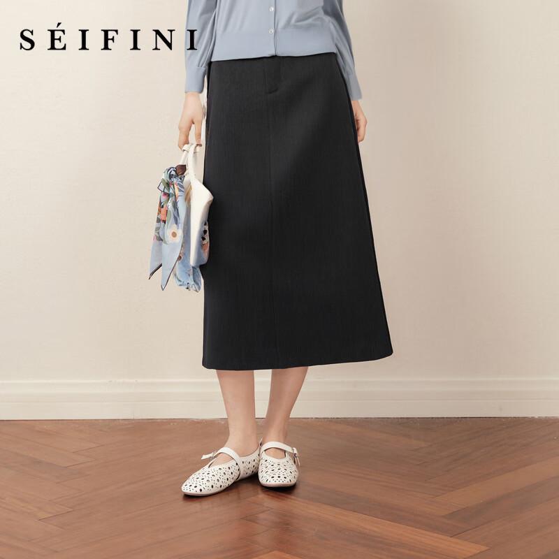 S EIFINI Women s Versatile Straight Midi Skirt L