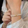PANJBJ 925 Sterling Silver Double Layer Pearl Bracelet for Women Girl Design Bead Korean Sweet Jewelry Dropshipping