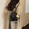 Schoolbag Exquisite Niche Rhombus Backpack 1011 New Commuter Women's Mini Small Backpack Women's Autumn and Winter Retro Going Out