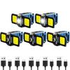 Mini-Taschenlampe, Schlüsselanhänger-Licht, COB-Arbeitslicht, wiederaufladbare USB-Lampe mit um 90° faltbaren Seitenlichtern, superhelle tragbare Laternen