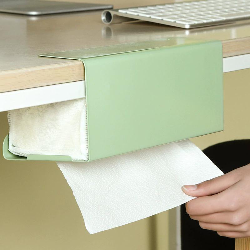 Iron Material Tissue Box Holder Strong Load-Bearing Drill-Free Installation Under Cabinet Holder Paper Towel Holder Kitchen