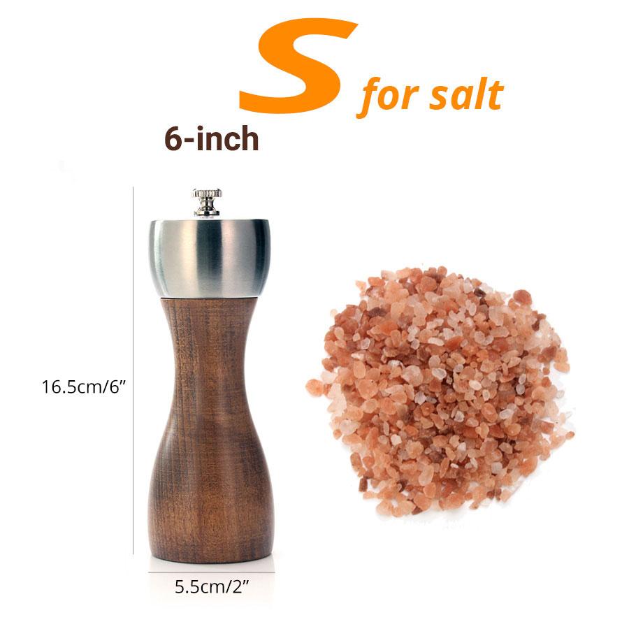 Beech pepper salt grinder and pepper pepper sea salt pepper precision carbon steel rotor