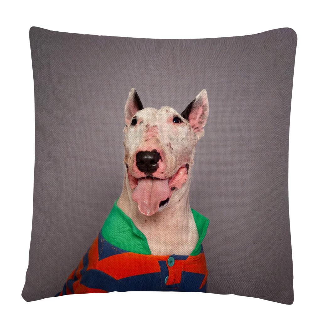 Kissenbezug mit Welpen-/Hunde-Kunstfoto-Muster, Polyester, Kissenbezug, Heim-Sofa-Auto-Dekor