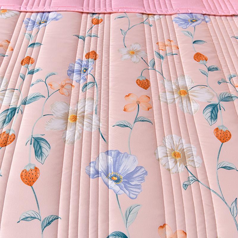 Flowers Printed Summer Quilted Quilt Floral Style Lightweight Air-conditioning Thin Comforter Soft Breathable Blanket Washable