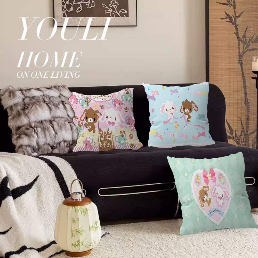 Cartoon Niedliche S-Sugarbunnies Kissenbezug Kissenhülle Deko Kissenbezug Bedruckter Kissenbezug für Sofa