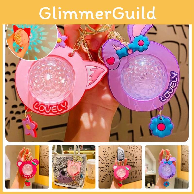 Creative Cartoon Colorful Atmosphere Light Keychain For Couples Wholesale Mini Gifts