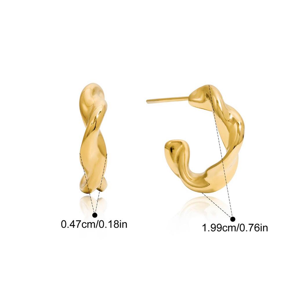 Three Layer Hollow C-shaped Stud Earrings Tarnish Resistant Metal Ladies Daily Wear Fashion Jewelry Wholesale