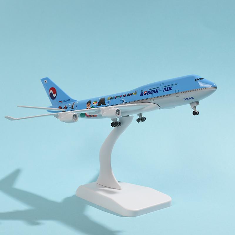 1/300 Scale 20CM Korean Air Boeing 747 Aircraft Model Planel Airplane Diecast Metal Planes B747 Collect Gifts