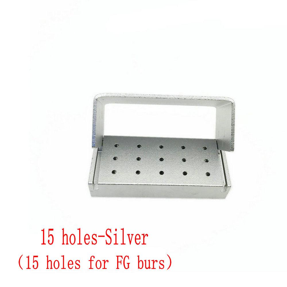 15/30 holes Dental Diamond Burs Holder Block Disinfection Box Autoclave ALUMINIUM Bur Holder Dentist Tools