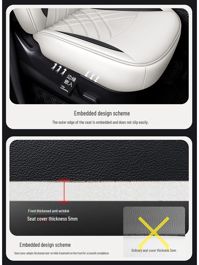Universal Leather Seat Cushion for Tesla Model Y - All-Season, 5-Seater Fit