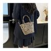 Fashion Trend Leopard Personality Texture Simple Style Crossbody Shoulder Handbag Bucket Bag Female
