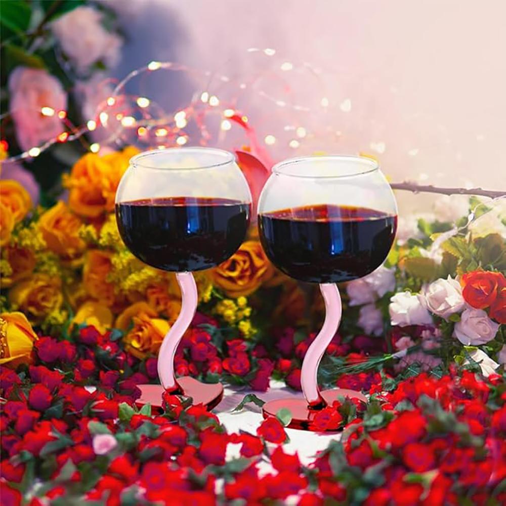 High aesthetic and caring white wine high footed glass, red wine glass, household light luxury Valentine's Day wedding gift.zwq