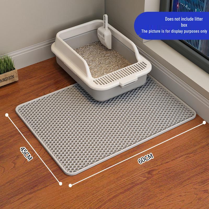 Premium Thick Cat Litter Mat - Double Layer, Anti-Tracking & Leak Control for Pets