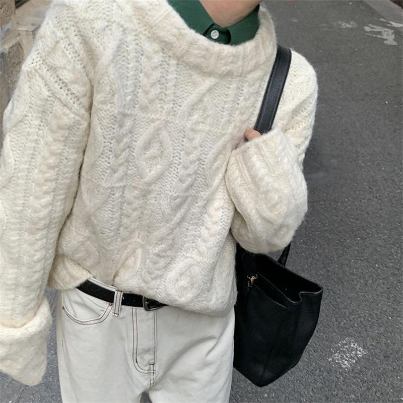 

YYFS Женская мода Повседневный Осень Зима Однотонный Принт Длинный Рукав О-Образным Вырезом Свитера One Size