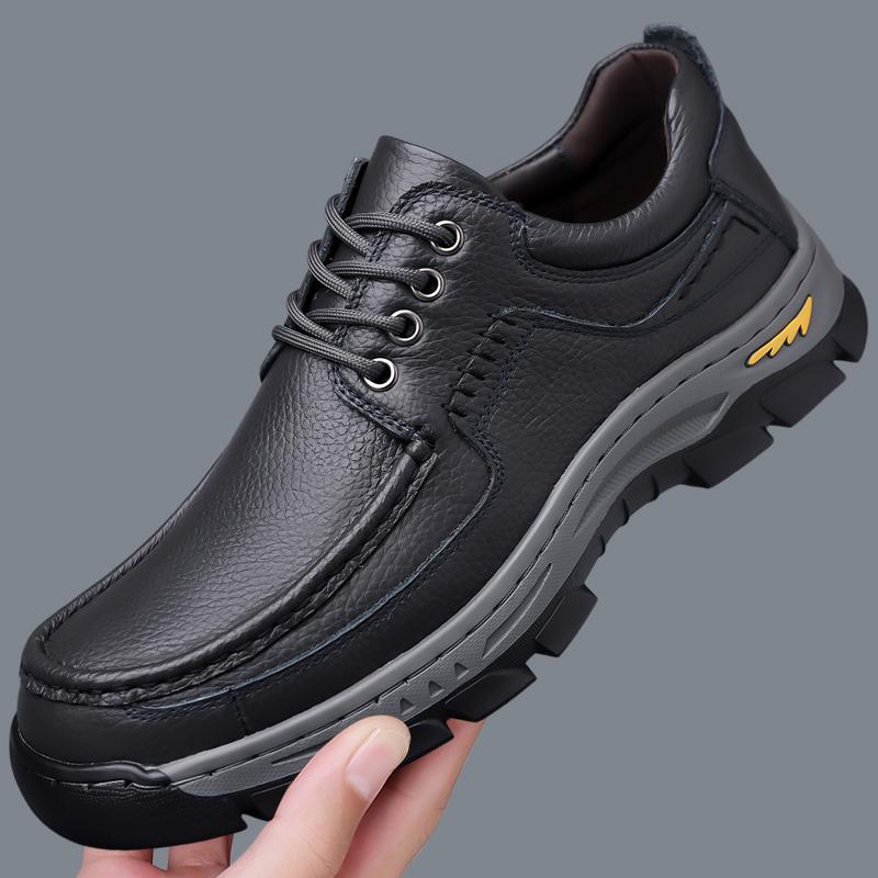 Vintage Style Genuine Leather Oxford Shoes for Men Fashion Designer Soft-soled Casual Shoes Non-Slip Business Driving Sneakers