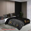 3pcs Fashionable Black Gray Crown Design Printed Bedding Set, Soft, Comfortable and Breathable Down Duvet Cover, Bedroom, Hotel