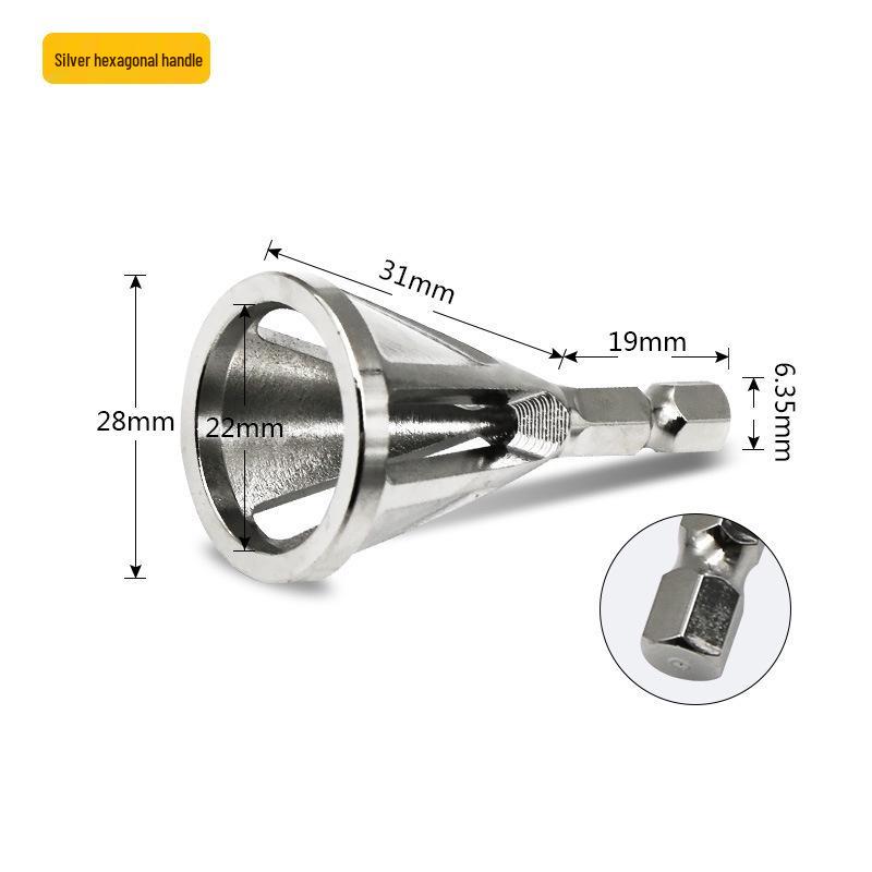 Deburring Chamfer Tool for Angle Grinders - Trims & Removes Burrs, Fits Collet Drills, New Design