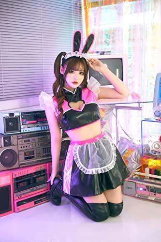 Clearstone Neo Bunny Cosplay Halloween Heart Cut Maid Women's Black