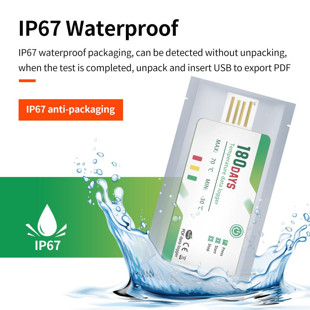 Disposable Temperature Data Logger USB Data Logger 180 Days