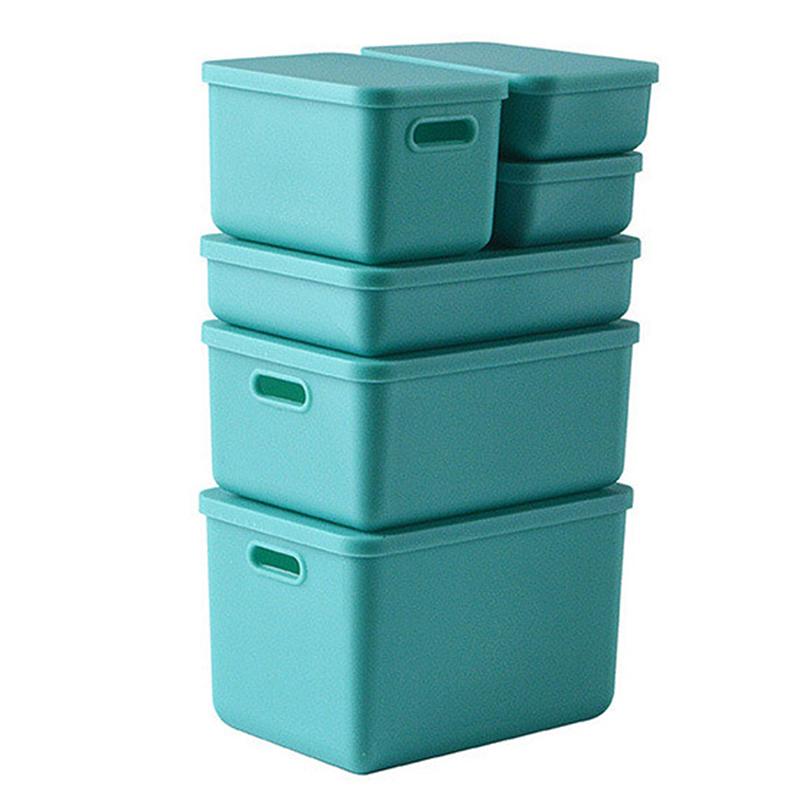 

6 шт./компл. 1:6 1:12 мини-пластмассовых аксессуаров для кукольного домика, ящик для хранения игрушек с крышкой зелёный