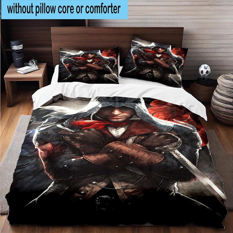 1PC Assass Warrior 3pcs Bedding,Including 1pc Duvet Cover And 2pcs Pillowcases Perfect for Christmas,Ideal for Bedroom, Dormitory