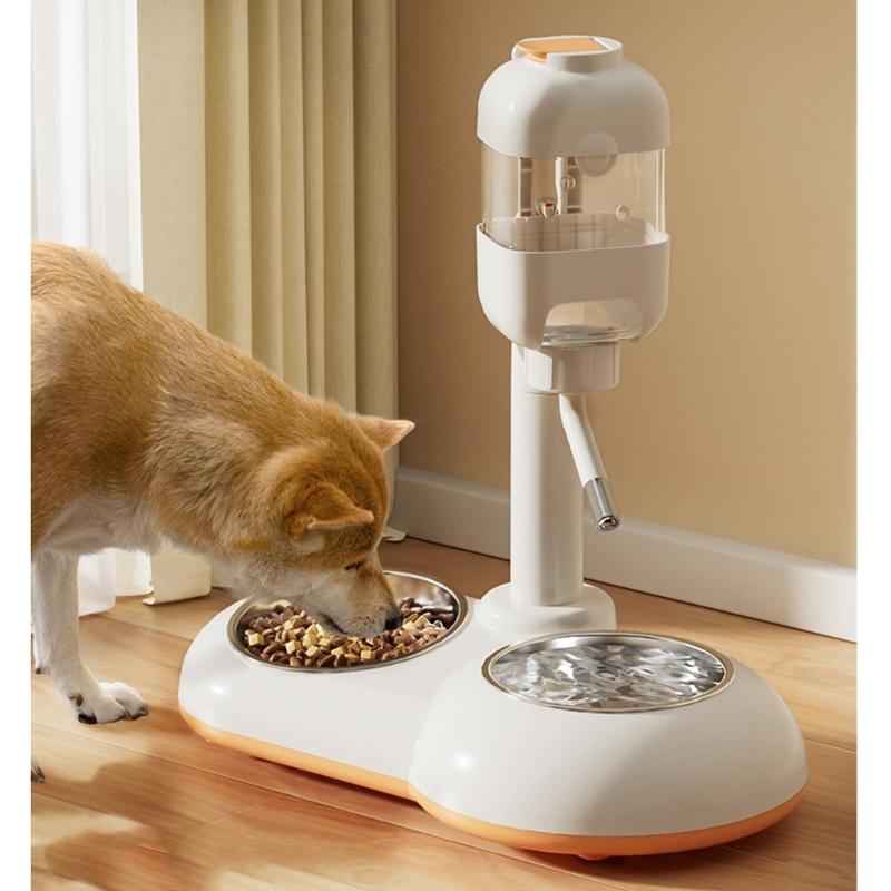 Large Dog Bowl 2 in 1 Pet Feeders Water Feeder Adjustable Height Feeder Waterer Food Container Bowl