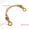 1pcs Nylon Hemp Rope Round Wooden Bead Handles for DIY Handbag, Vintage Ethnic Minimalist Style Wallet Chain Replacement Accessories