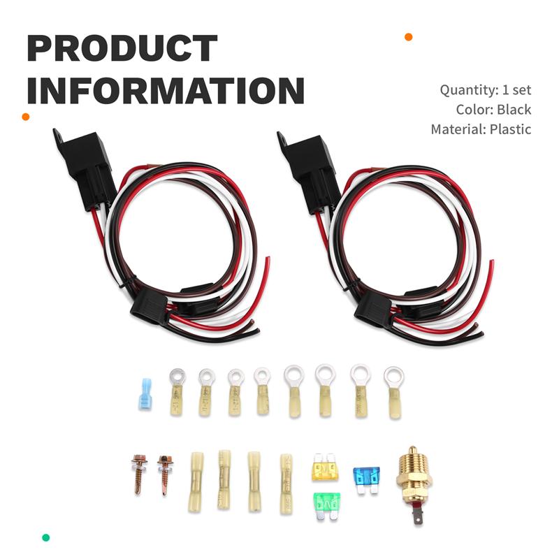 L10A Dual Electric Fan Relay Kit Radiator Electric Cooling Fan Thermostat Kit 40 AMP Waterproof Relay Kit