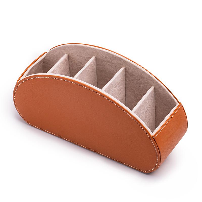 Remote Control Holder Organizer  Controller Stand 5 Compartment Pu Leather Storage Box And Tv Stand Desk Storage Box