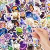 60PCS Cartoon Magic Academy Stickers: Purple Dream Decorations for Guitar, Notebook, Luggage - Waterproof and DIY-ready.