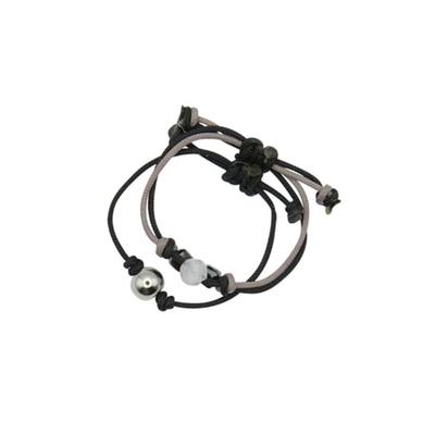 Nff Gem String Ring Set-black