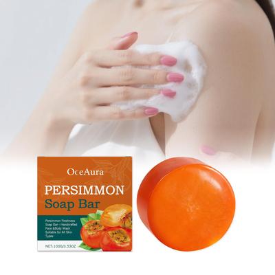 Kaki Seife Sanfte Reinigung Peeling Aufhellend Feuchtigkeitsspendend Glättend Weichmachend Duft Handgemacht Deodorierende Seife