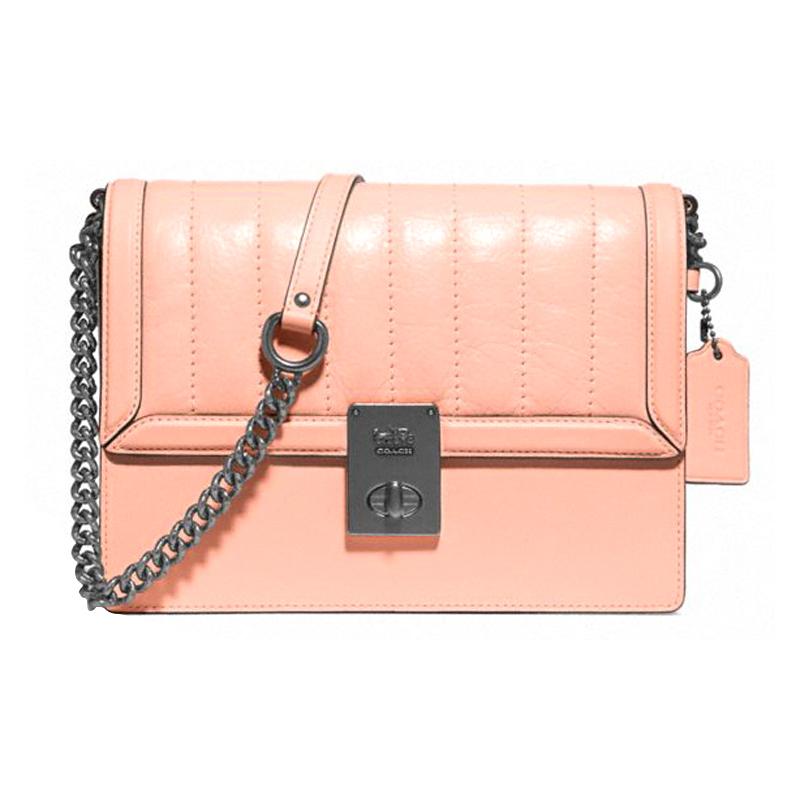 

COACH Hutton 22 Simple Fashion Leather Shoulder Bag Women s Pink рожевий