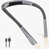 Book Reading Light, 3 Colors, 9 Brightness Levels, Rechargeable Neck Light with Bendable Arms, Includes Metal Christmas Tree Bookmark