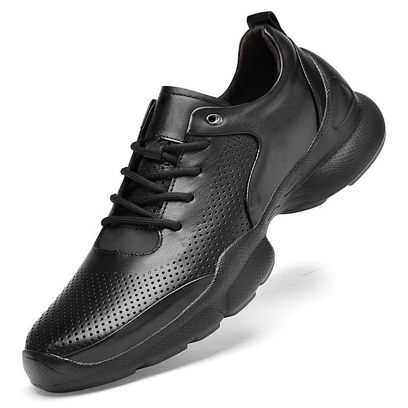 Men s Summer Breathable Cowhide Loafers: Fashionable Lace-up Casual Shoes Size 38