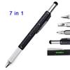 Penna a sfera multifunzione 7 in 1 con moderno strumento portatile Misura Righello tecnico Cacciavite Stilo per touch screen Livella a bolla