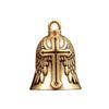 Brass Vintage Cross Bell Keychain Handmade Wind Chime Pendant Ethnic Style Key Ring Decor