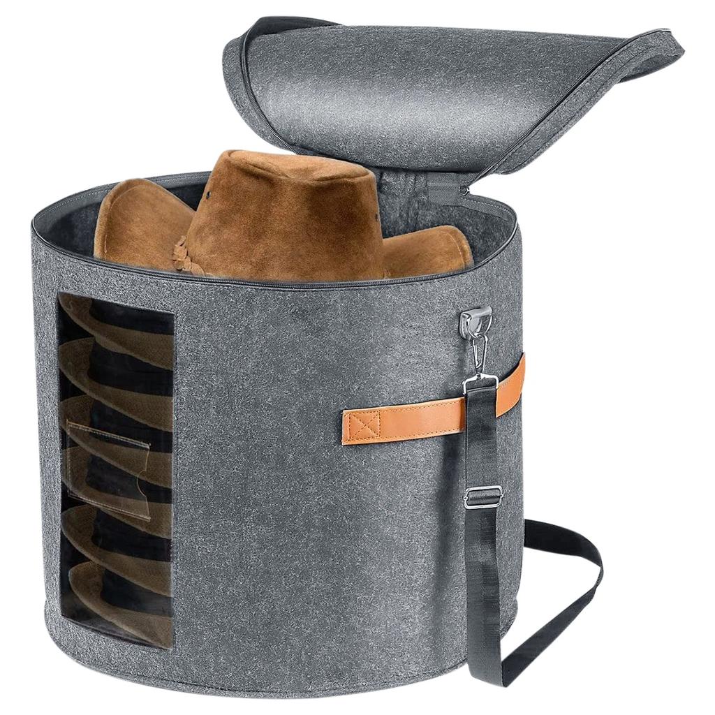 Hat Storage Box Foldable Pop Up Clothes Scarf Children's Toys Dustproof Organizer Case Portable  Adjustable Shoulder Strap