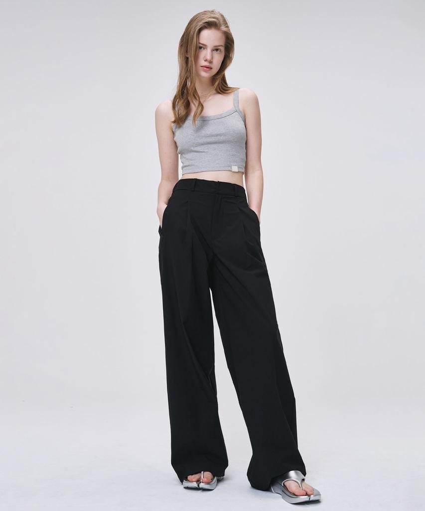 MALOUPE 2158 Nylon Wide Pants (Black)