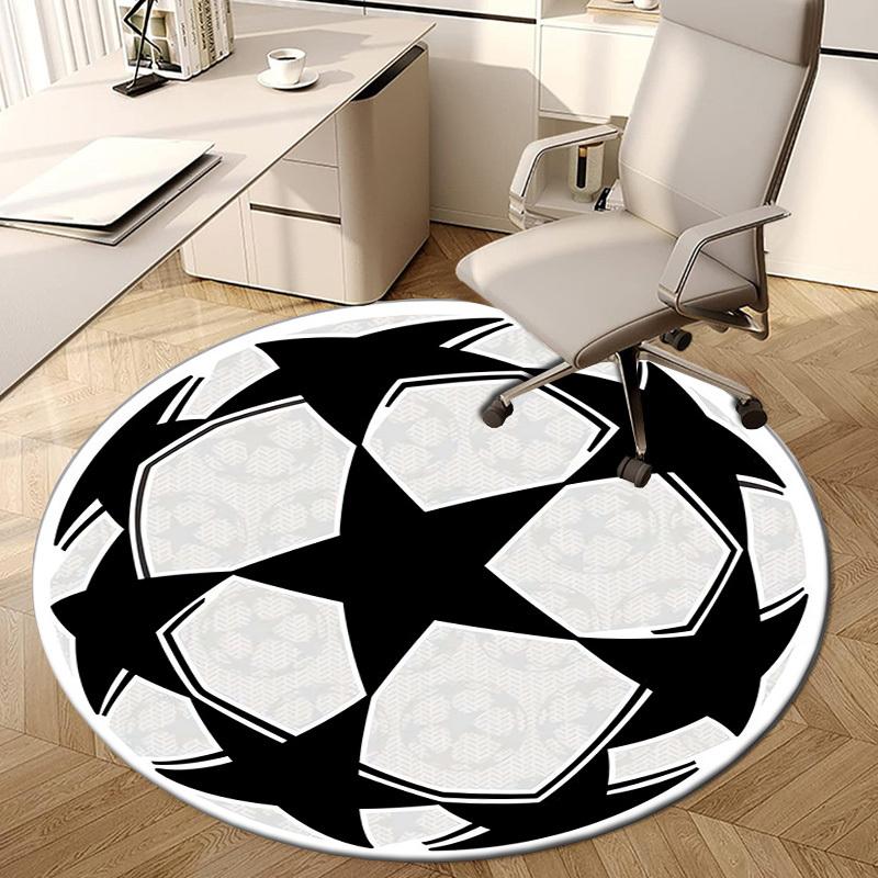 1pc Soccer Ball Round Carpet, Made of Polyester,Perfect for Decorating Office Chairs, Living Rooms,Vibrant Decorative Rug