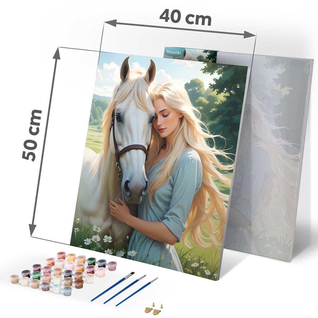 Painting By Numbers Massido Portrait Of A Woman With A Horse