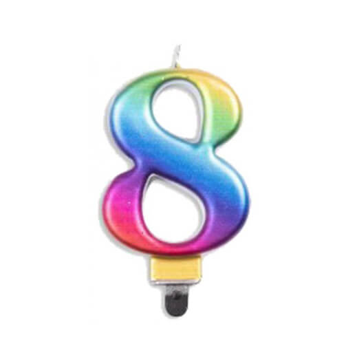 Alpen Metallic Rainbow Number Candle (8)