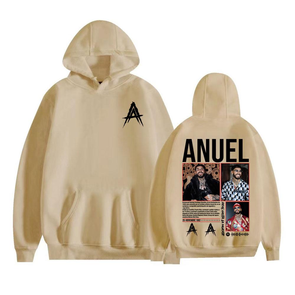 Anuel AA Real Hasta La Muerte 2025 World Tour Hoodies Men's Clothing Harajuku Hip Hop Sweatshirts Casual High Quality Pullovers